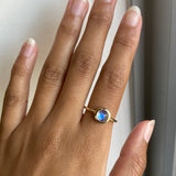 14k Round Moonstone Ring