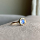 14k Round Moonstone Ring