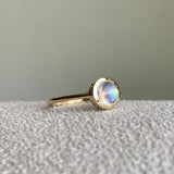 14k Round Moonstone Ring