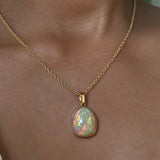 14k Honeycomb Opal Pendant