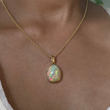 14k Honeycomb Opal Pendant