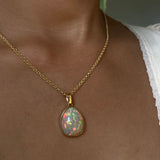 14k Honeycomb Opal Pendant