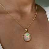 14k Honeycomb Opal Pendant