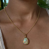 14k Honeycomb Opal Pendant