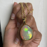 14k Honeycomb Opal Pendant