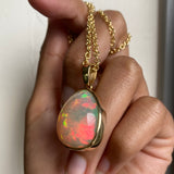 14k Honeycomb Opal Pendant
