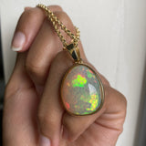14k Honeycomb Opal Pendant