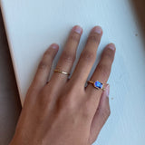 Fiona - 14k Tanzanite Ring with a Diamond Dotted Band