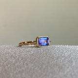 Fiona - 14k Tanzanite Ring with a Diamond Dotted Band