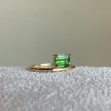 14k Bamboo Green Tourmaline Ring