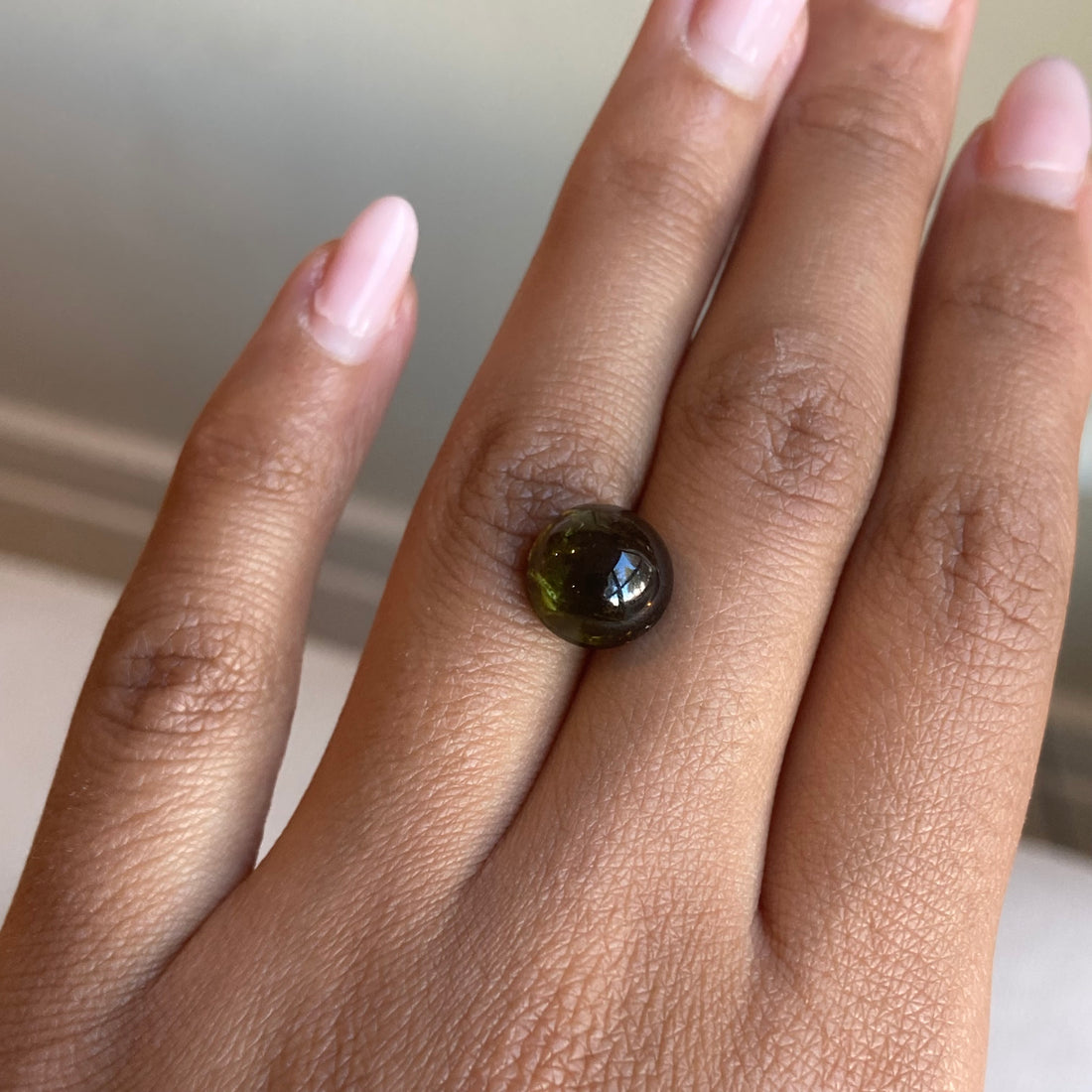 5.1 ct Olive Green Tourmaline Cabochon