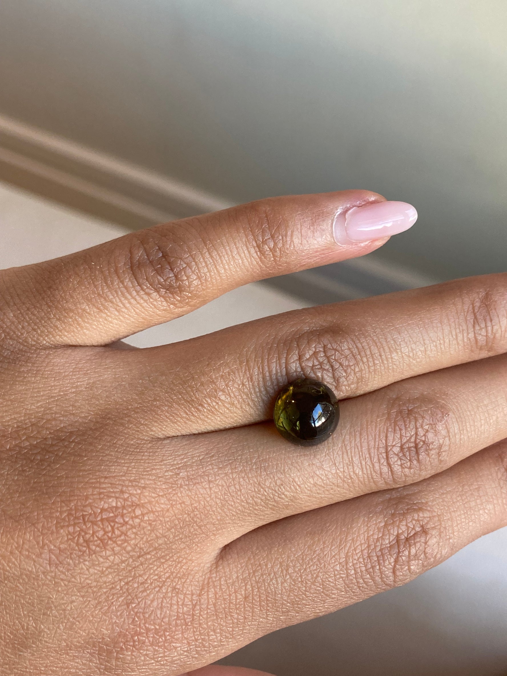 5.1 ct Olive Green Tourmaline Cabochon