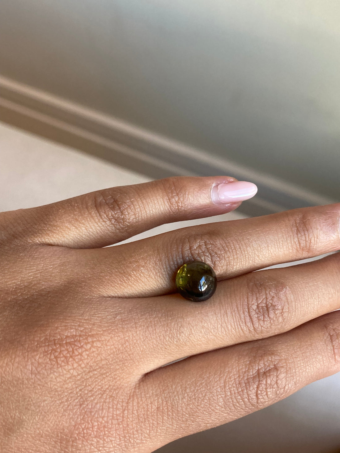 5.1 ct Olive Green Tourmaline Cabochon