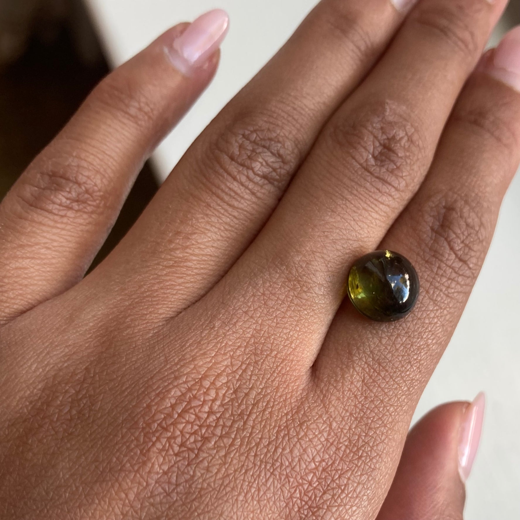 5.1 ct Olive Green Tourmaline Cabochon