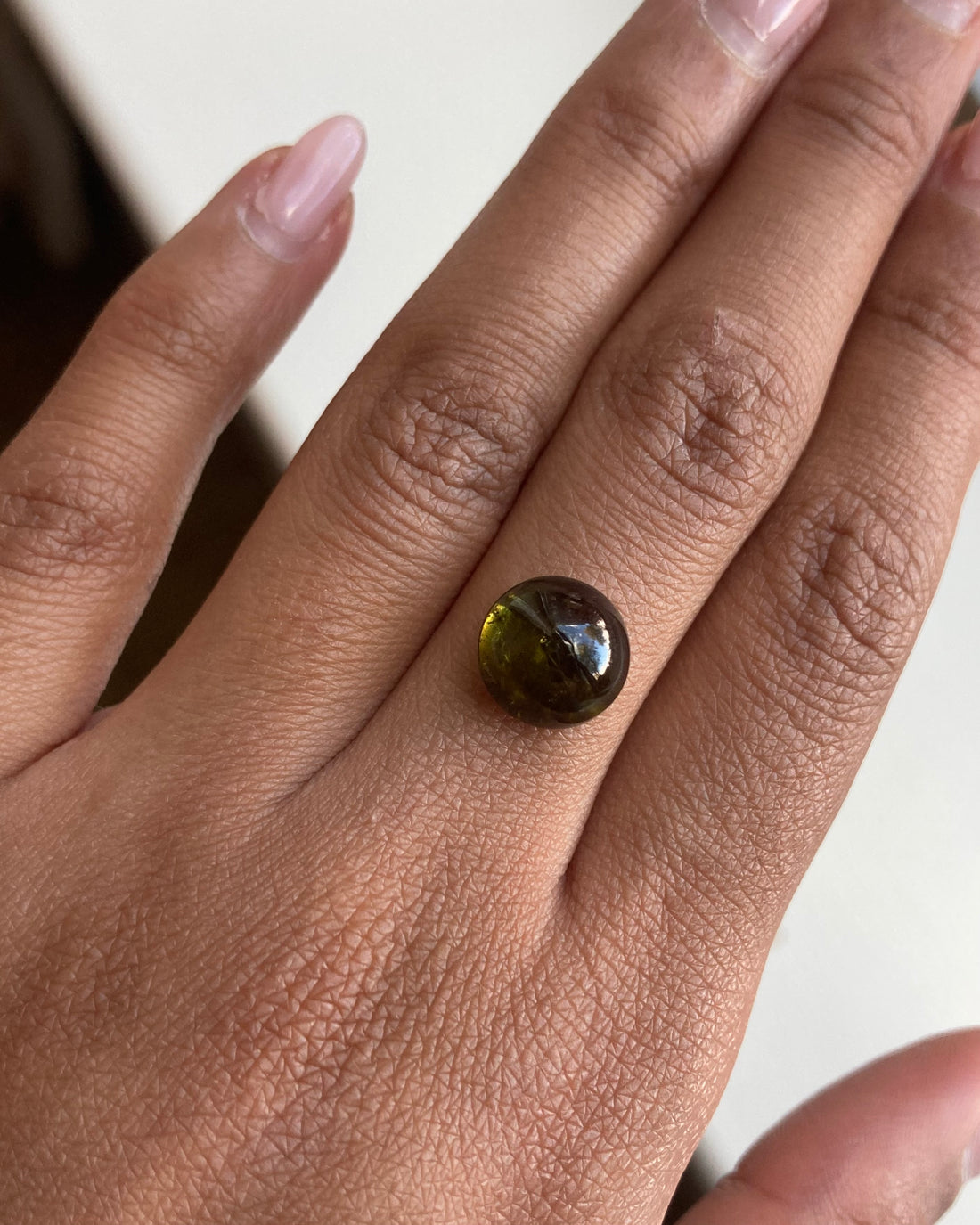 5.1 ct Olive Green Tourmaline Cabochon