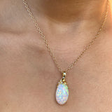 Ribbon - 18k Top Grade Opal and Diamond Pendant