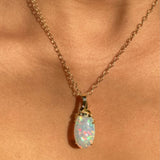 Ribbon - 18k Top Grade Opal and Diamond Pendant