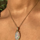 Ribbon - 18k Top Grade Opal and Diamond Pendant