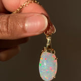 Ribbon - 18k Top Grade Opal and Diamond Pendant