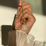 Grace - 14k Ethiopian Opal and Montana Sapphire Pendant