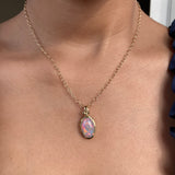 14k Opal Pendant with Gold Granules