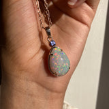 Nova - 14k Rose Gold Opal and Sapphire Pendant