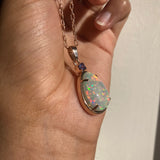 Nova - 14k Rose Gold Opal and Sapphire Pendant
