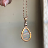 Nova - 14k Rose Gold Opal and Sapphire Pendant