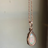 Nova - 14k Rose Gold Opal and Sapphire Pendant
