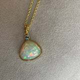 Grace - 14k Ethiopian Opal and Montana Sapphire Pendant