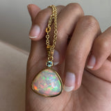 Grace - 14k Ethiopian Opal and Montana Sapphire Pendant