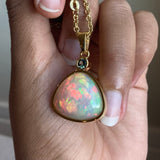 Grace - 14k Ethiopian Opal and Montana Sapphire Pendant