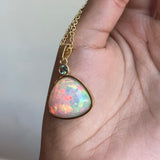 Grace - 14k Ethiopian Opal and Montana Sapphire Pendant