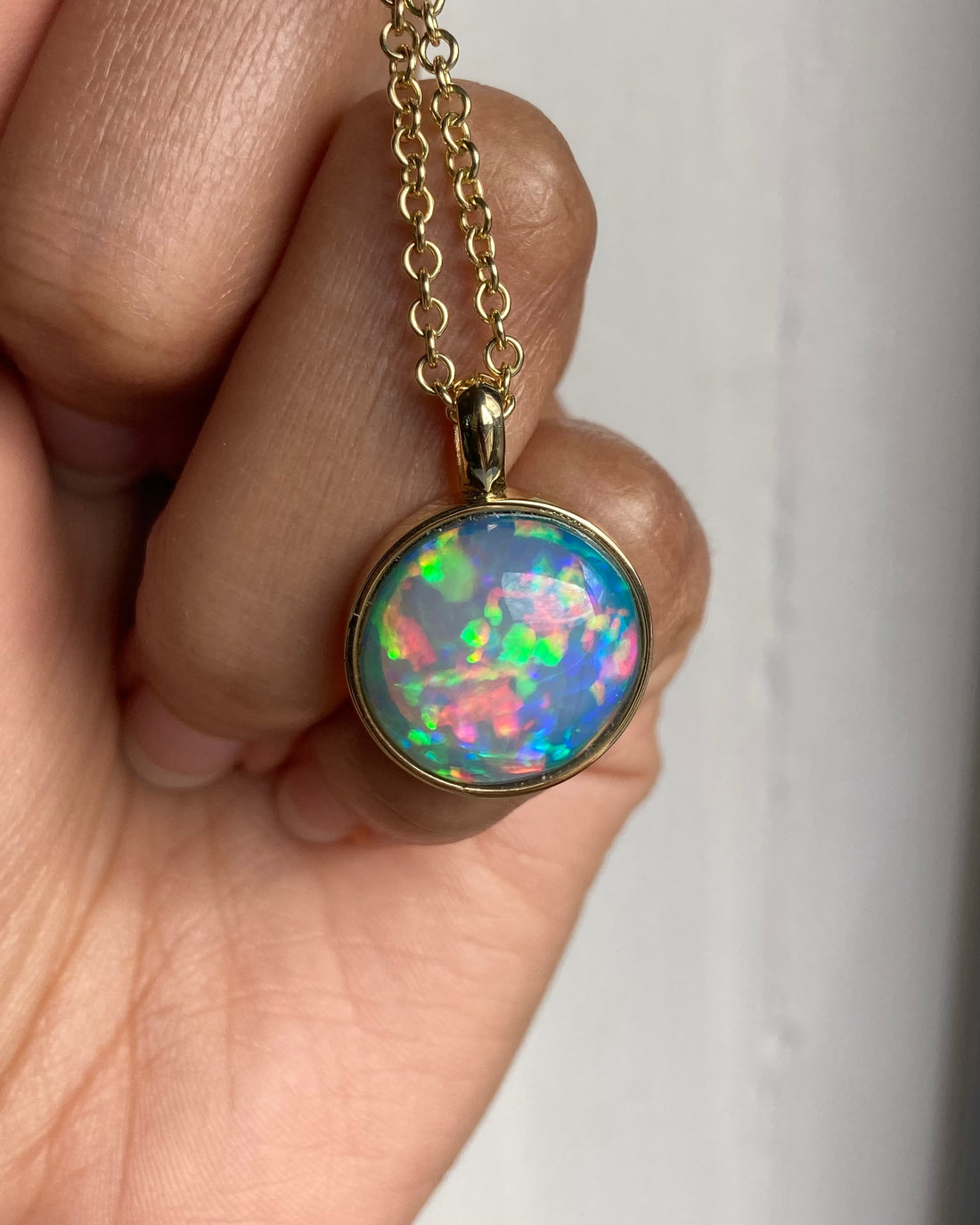14k Crystal Opal Pendant