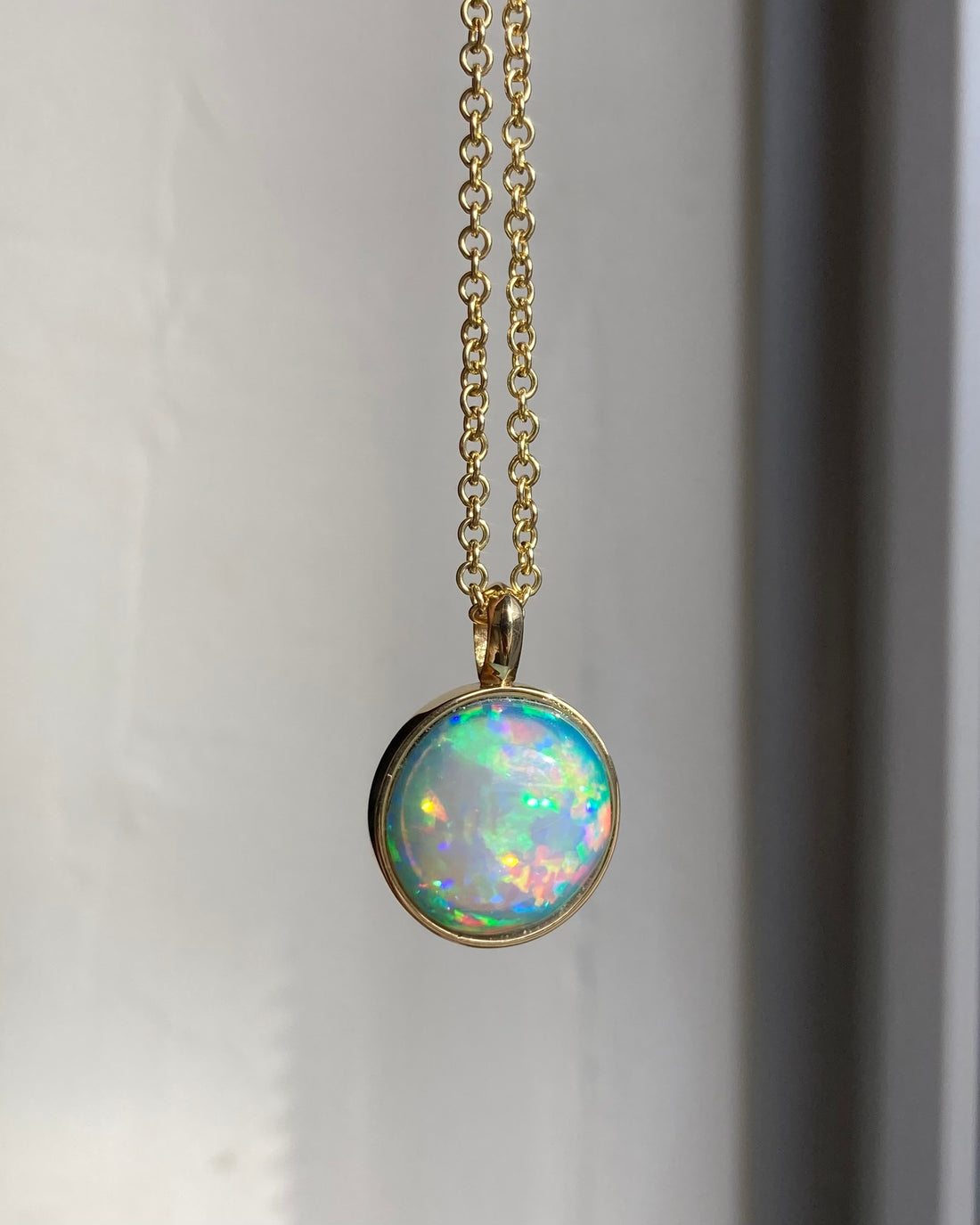 14k Crystal Opal Pendant