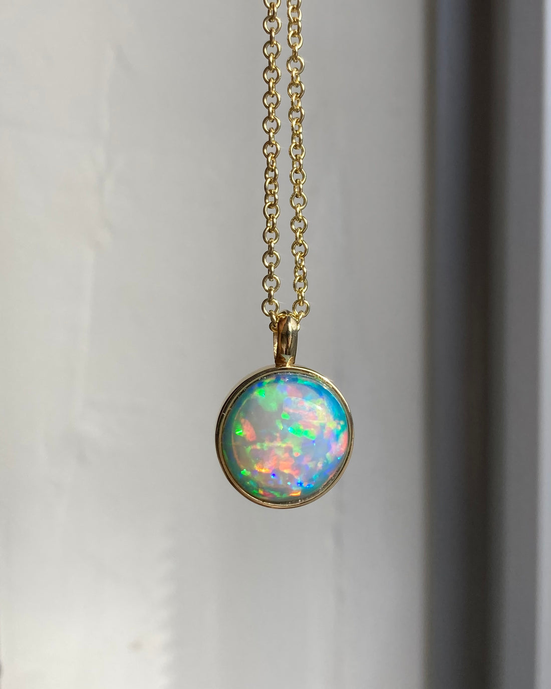14k Crystal Opal Pendant