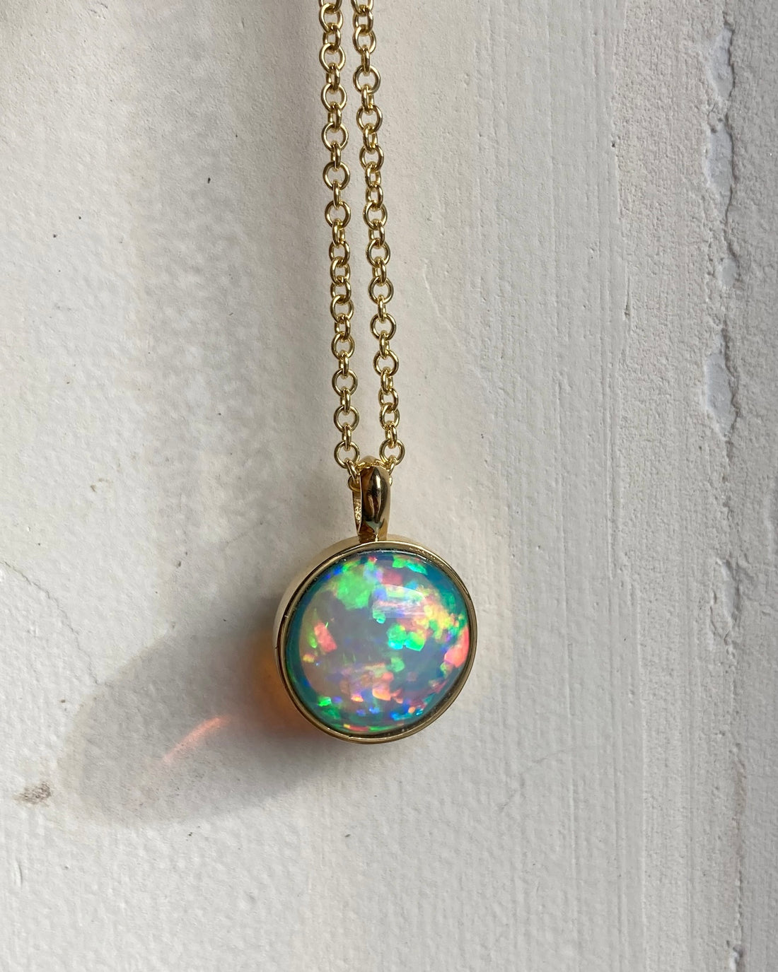14k Crystal Opal Pendant