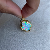 Clover - 14k White Opal Pendant