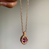 Sunset - 14k Pink Spinel and Orange Diamond Necklace