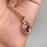 Sunset - 14k Pink Spinel and Orange Diamond Necklace