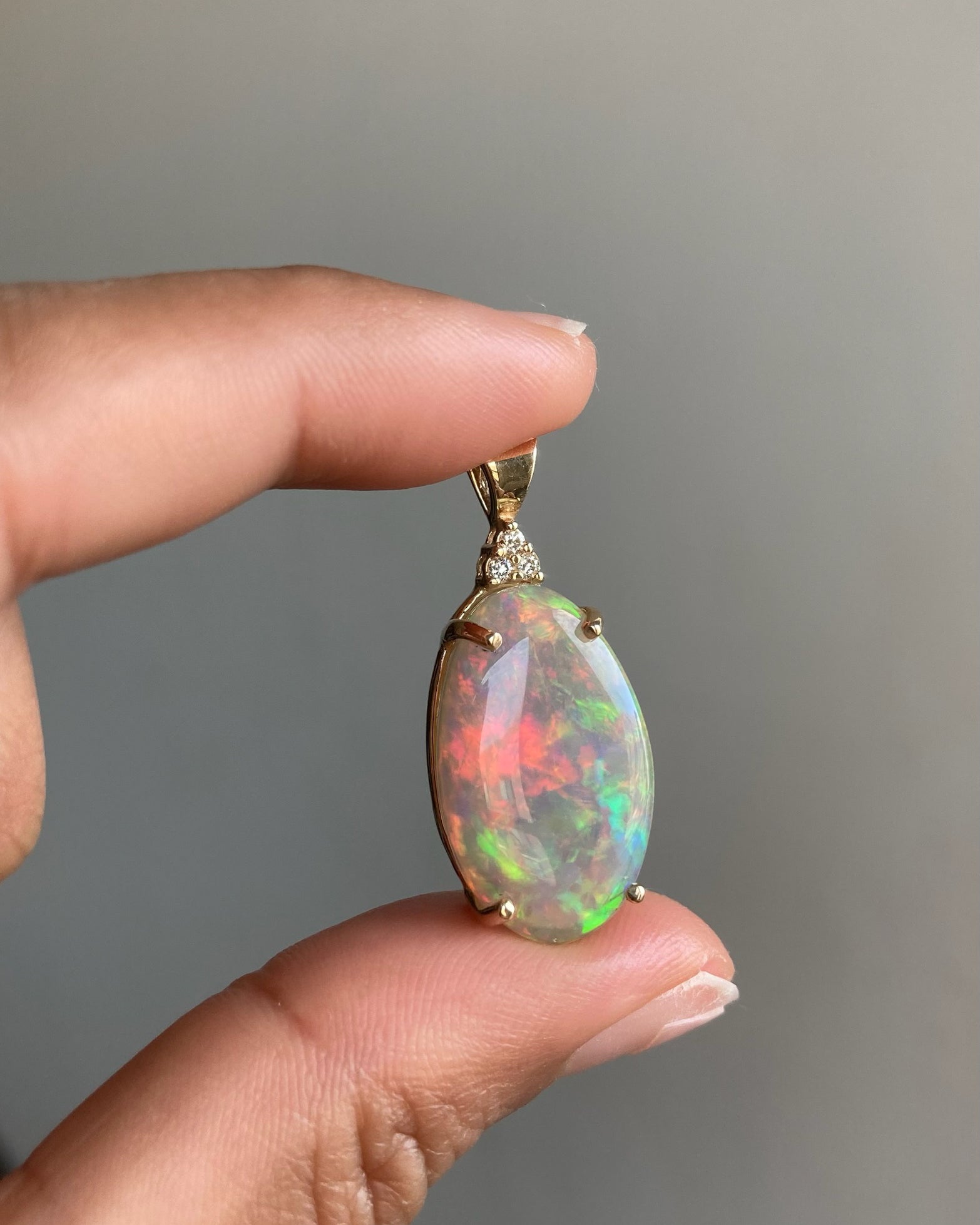 Oracle - 14k Opal and Diamond Pendant