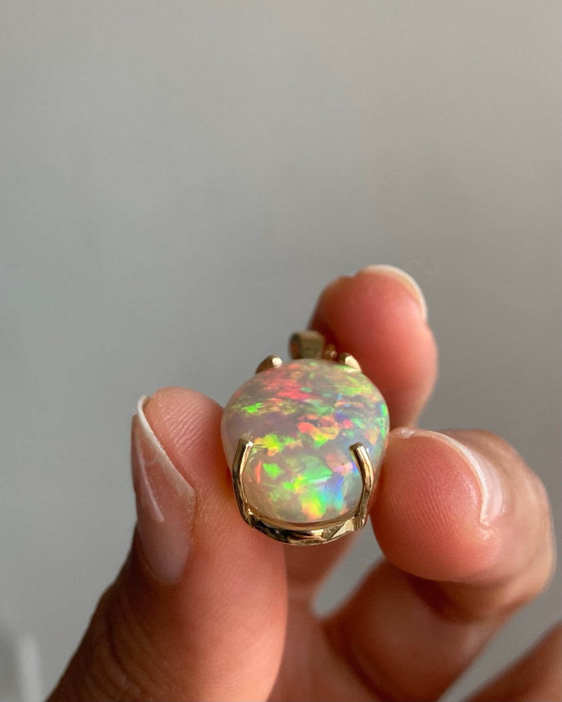Oracle - 14k Opal and Diamond Pendant