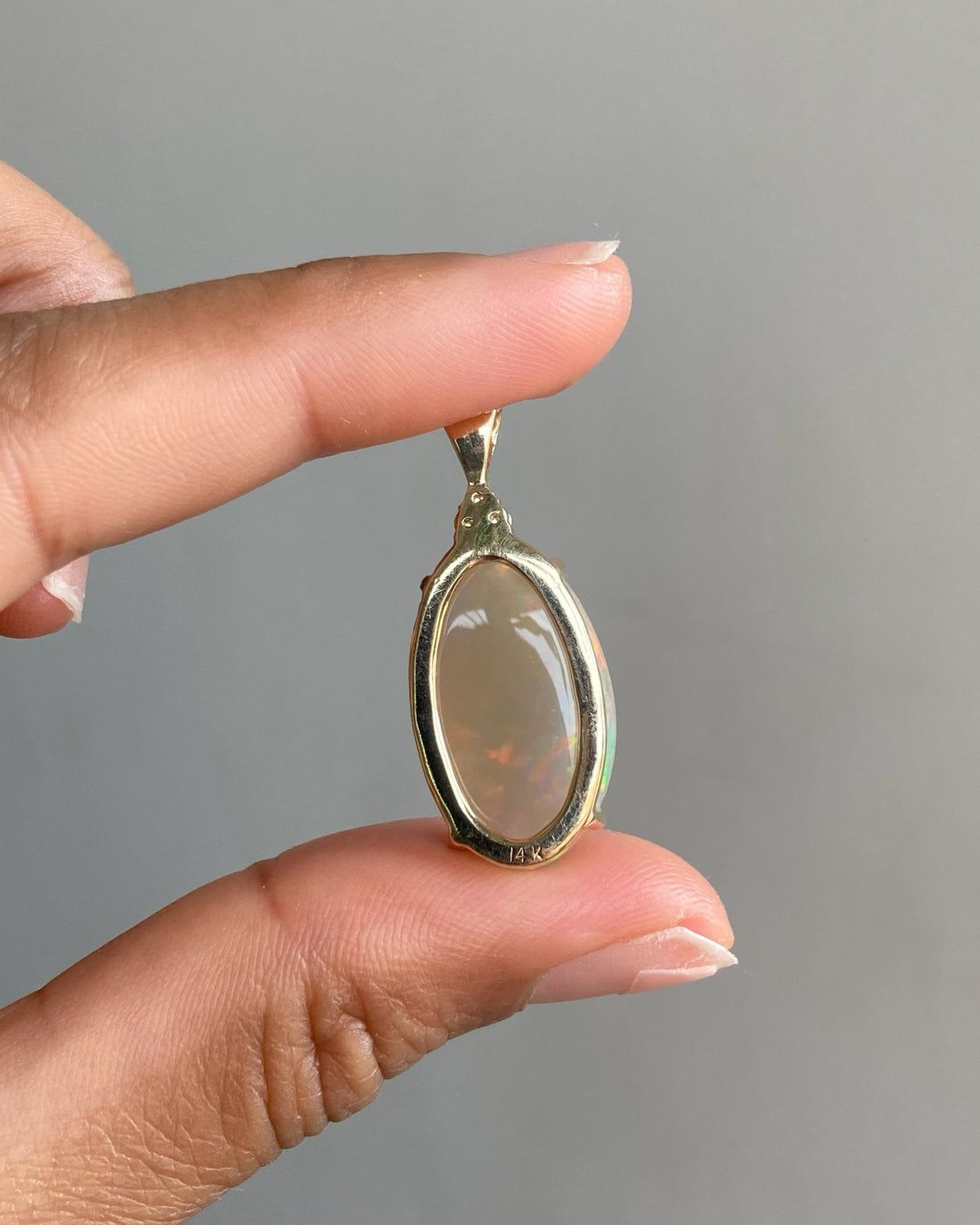 Oracle - 14k Opal and Diamond Pendant