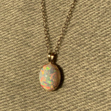 14k Opal Pendant with Milgrain