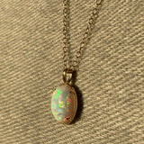 14k Opal Pendant with Milgrain