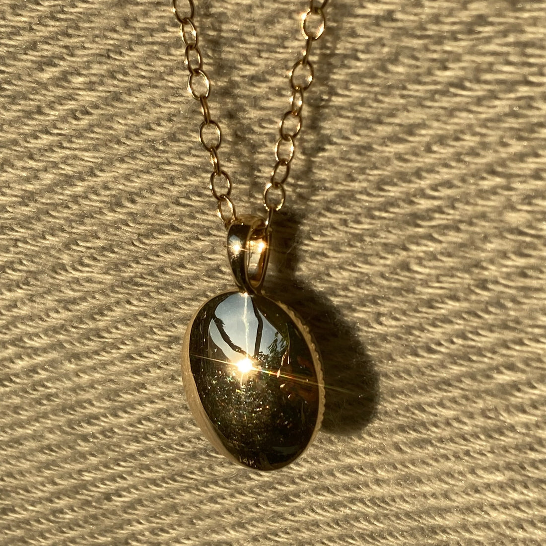 14k Opal Pendant with Milgrain
