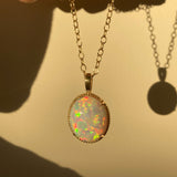 14k Opal Pendant with Milgrain