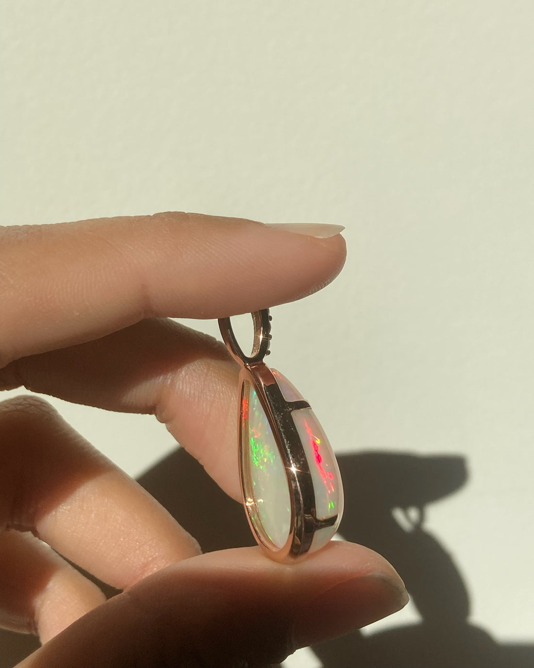 Prisma - 18k Rose Gold Opal and Diamond Pendant