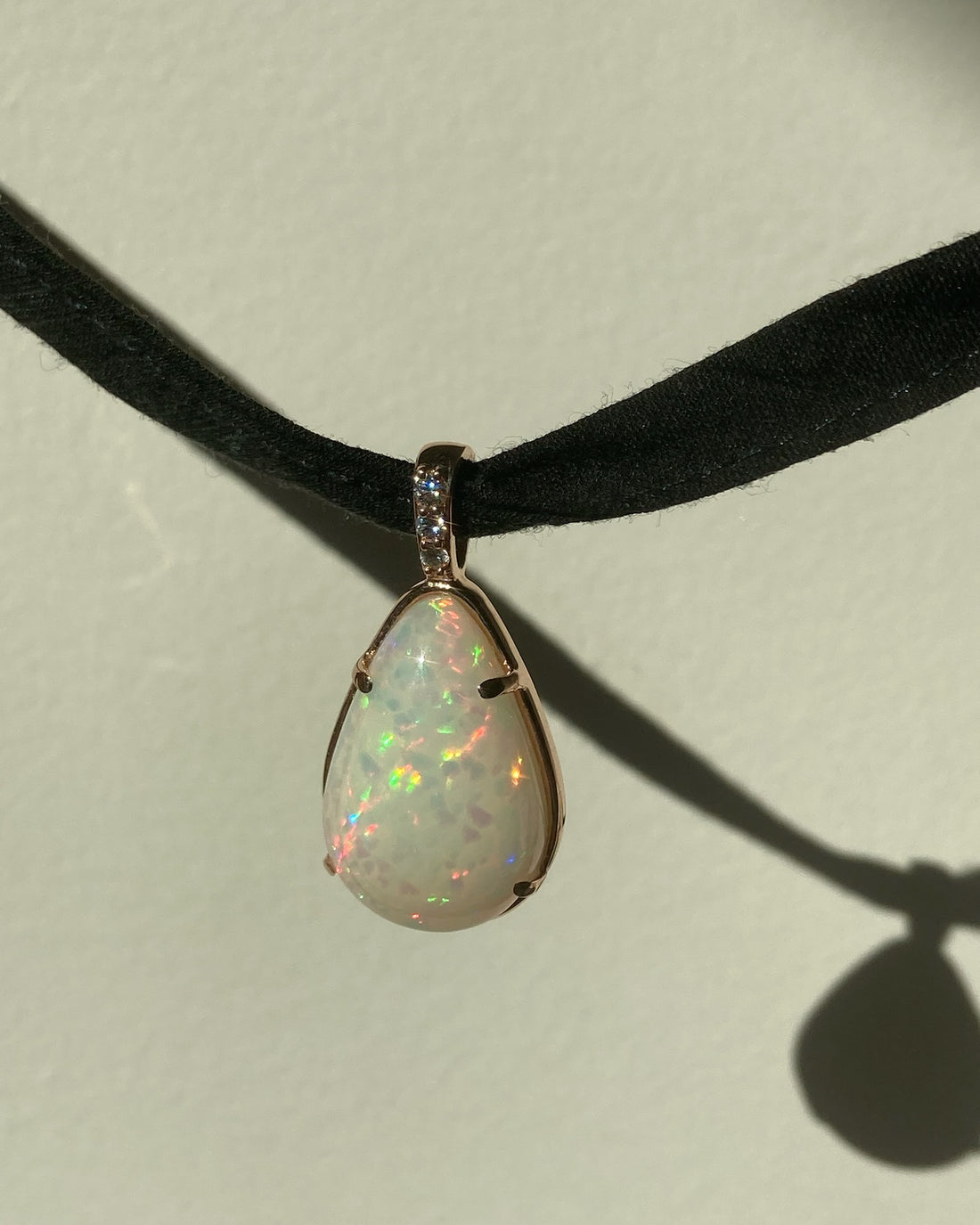 Prisma - 18k Rose Gold Opal and Diamond Pendant