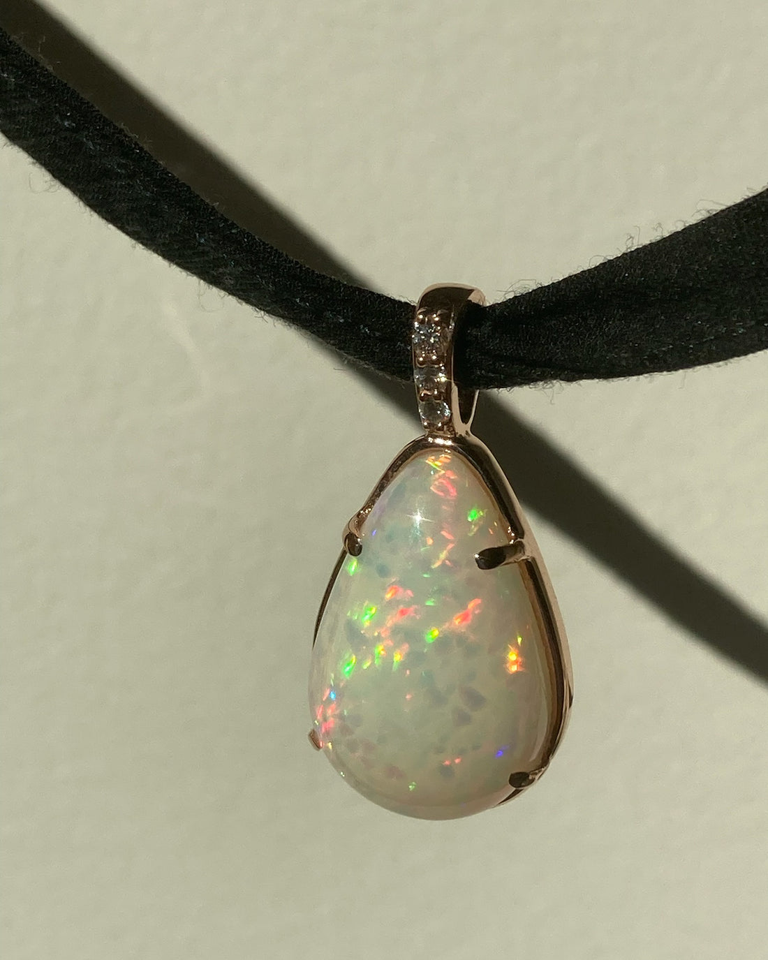 Prisma - 18k Rose Gold Opal and Diamond Pendant